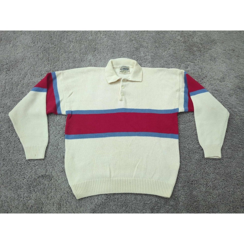 Vintage Britches Great Outdoors Polo Sweater Mens Large Made in Hong Kong